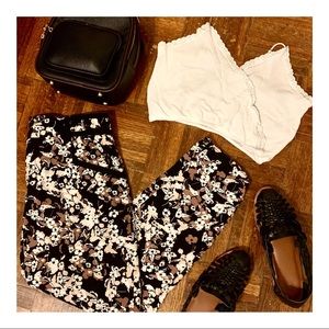 Floral Silk Tapered Pant